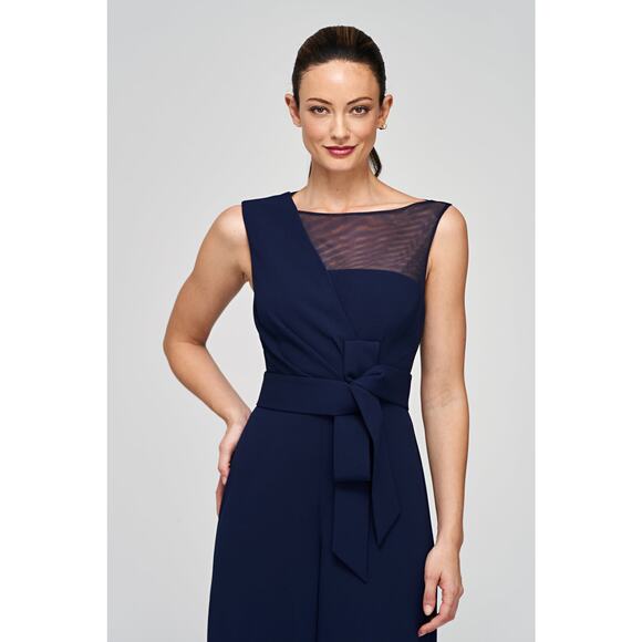 JS COLLECTIONS Womens Sleeveless Aubree Oversize Bow Jumpsuit 8 Navy 86411860 - Picture 6 of 14